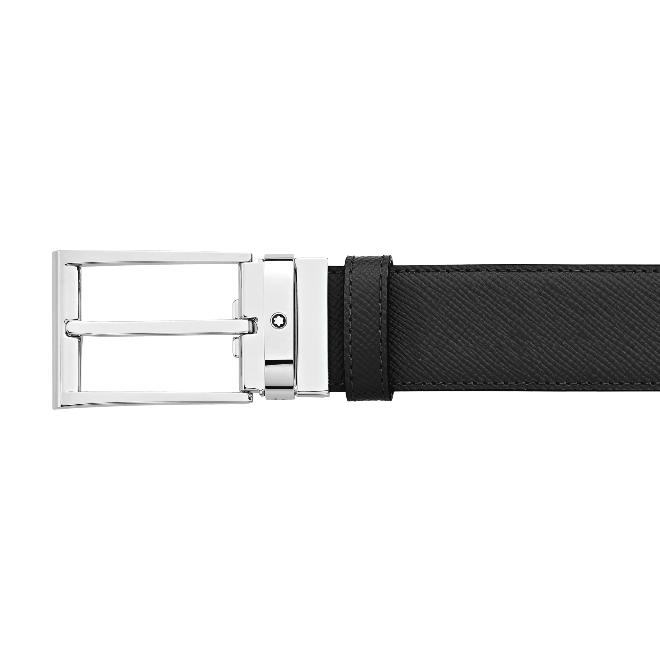 Black/blue 35 mm reversible leather belt