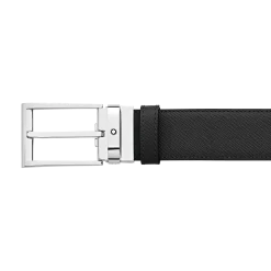 Black/brown 35 mm reversible leather belt