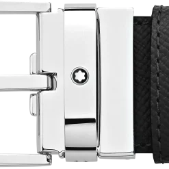 Black/brown 35 mm reversible leather belt