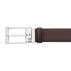 Black/brown 35 mm reversible leather belt
