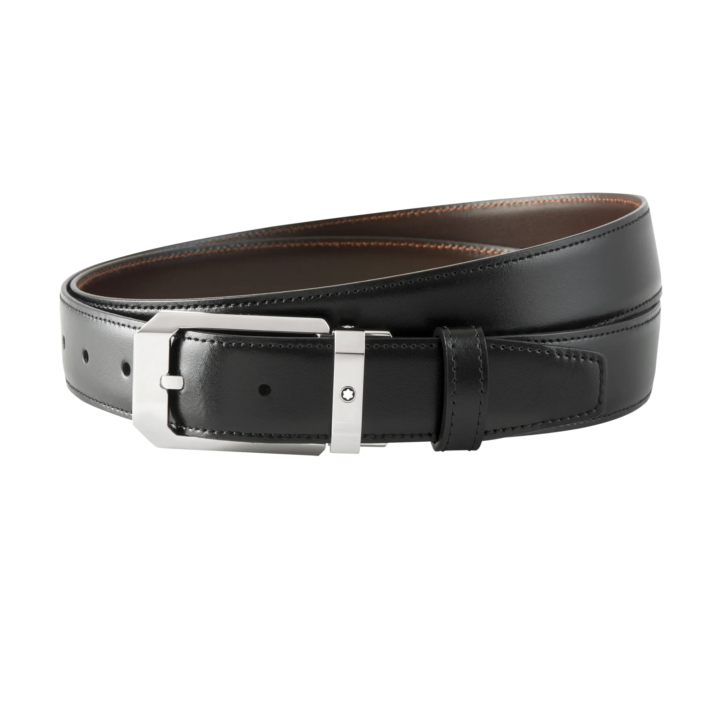Black/brown 30 mm reversible leather belt