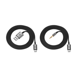 Black Cable Set for Montblanc MB 01 Headphones