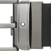 Black 35 mm leather belt