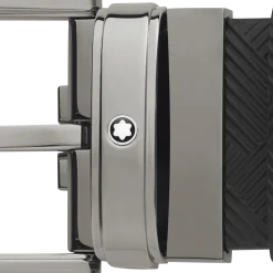 Black 35 mm leather belt