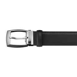 Black 35 mm leather belt