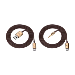 Brown Cable Set for Montblanc MB 01 Headphones