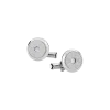 Cufflinks, round in stainless steel with exploding star pattern and mother-of-pearl snowcap emblem