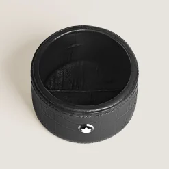 Desk Tray Small, Croco-Embossed Leather, Black