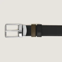 Everyday buckle khaki/black 30mm reversible leather belt