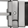 Horseshoe buckle black 35 mm leather belt