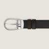 Horseshoe buckle brown/black 30mm reversible leather belt