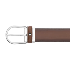 Horseshoe buckle brown 35 mm leather belt