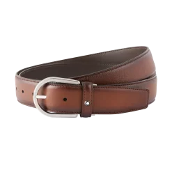 Horseshoe buckle brown 35 mm leather belt