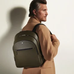 Medium Backpack with 3 Compartments in Sartorial Leather