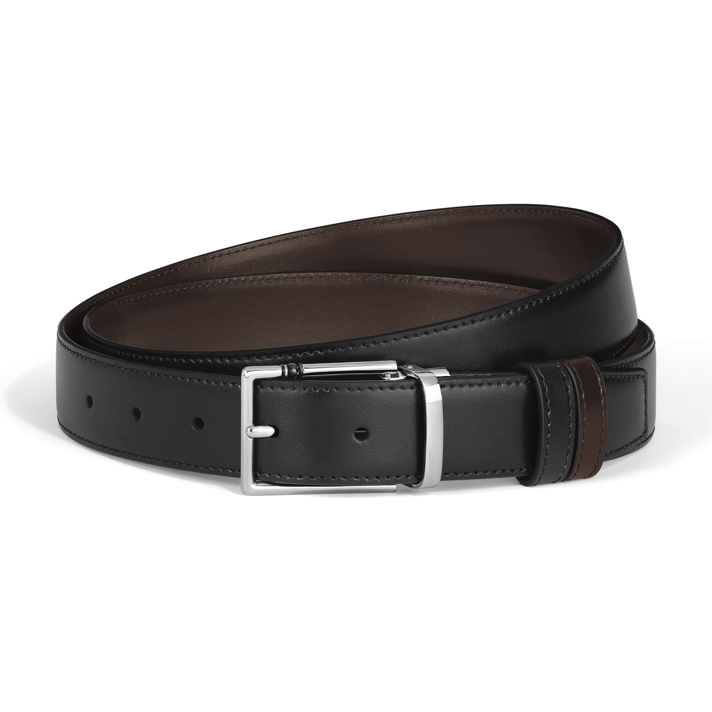 30 mm Reversible Belt in Leather with Rectangular Meisterstück Buckle