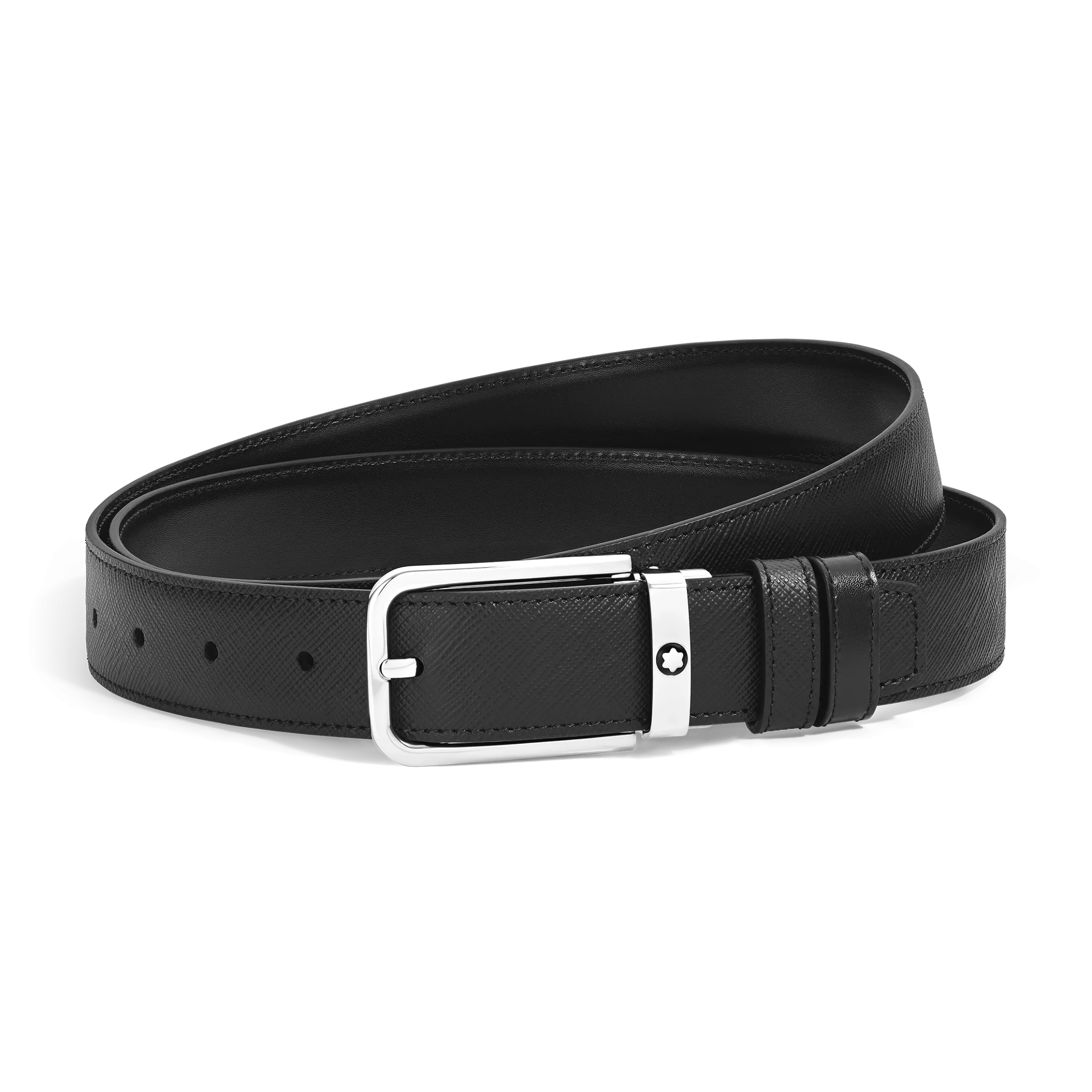 30 mm Reversible Belt in Sartorial Leather with Rectangular Buckle