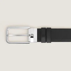 35 mm Reversible Belt in Sartorial Leather with Rectangular Buckle