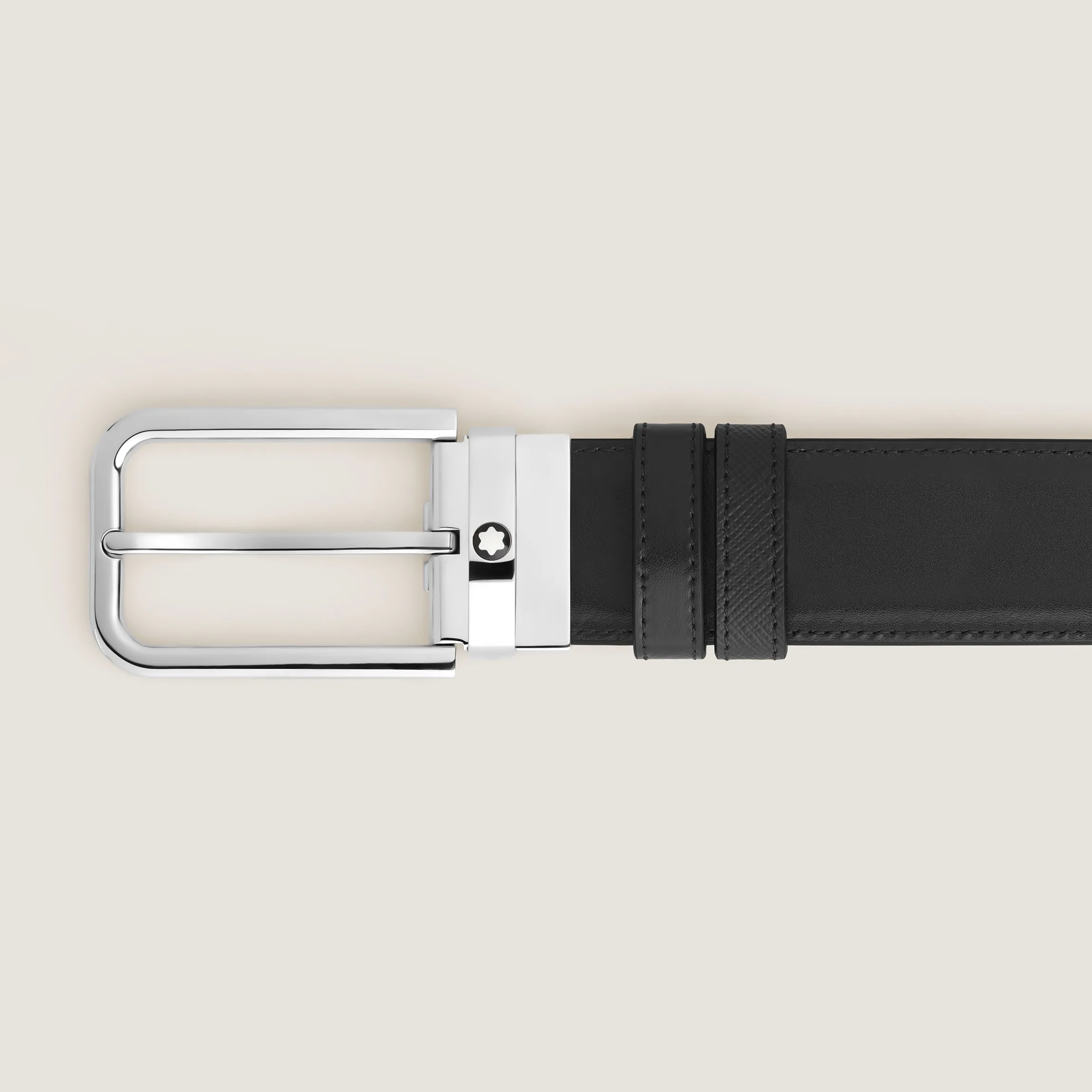 35 mm Reversible Belt in Sartorial Leather with Rectangular Buckle