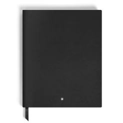 Notebook Large, Black Leather, Black, Lined Pages