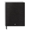 Notebook Large, Croco-Embossed Leather, Black - Lined Pages