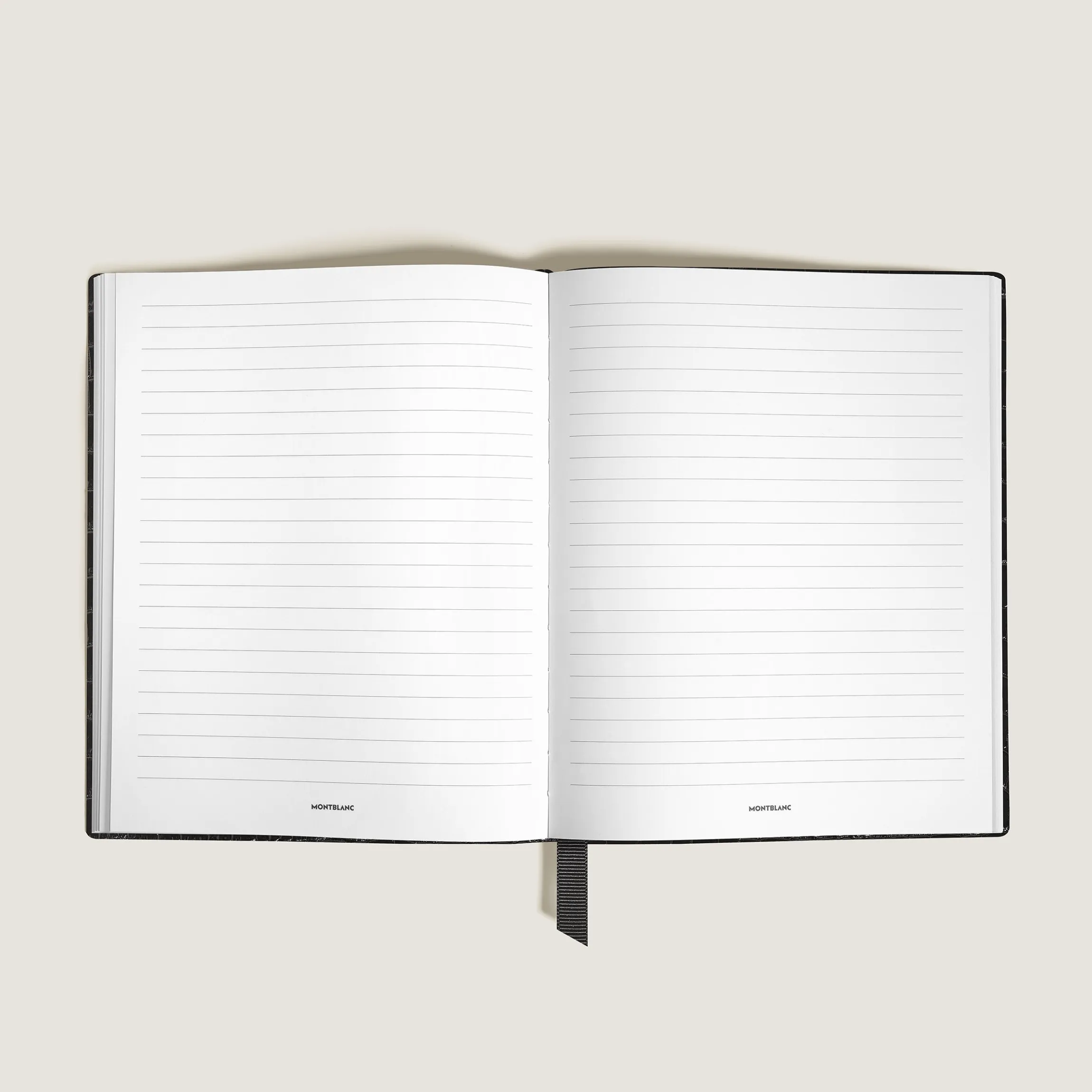 Notebook Large, Croco-Embossed Leather, Black - Lined Pages