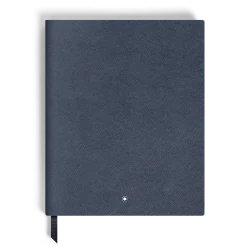 Notebook Large, Saffiano Leather, Blue - Lined Pages