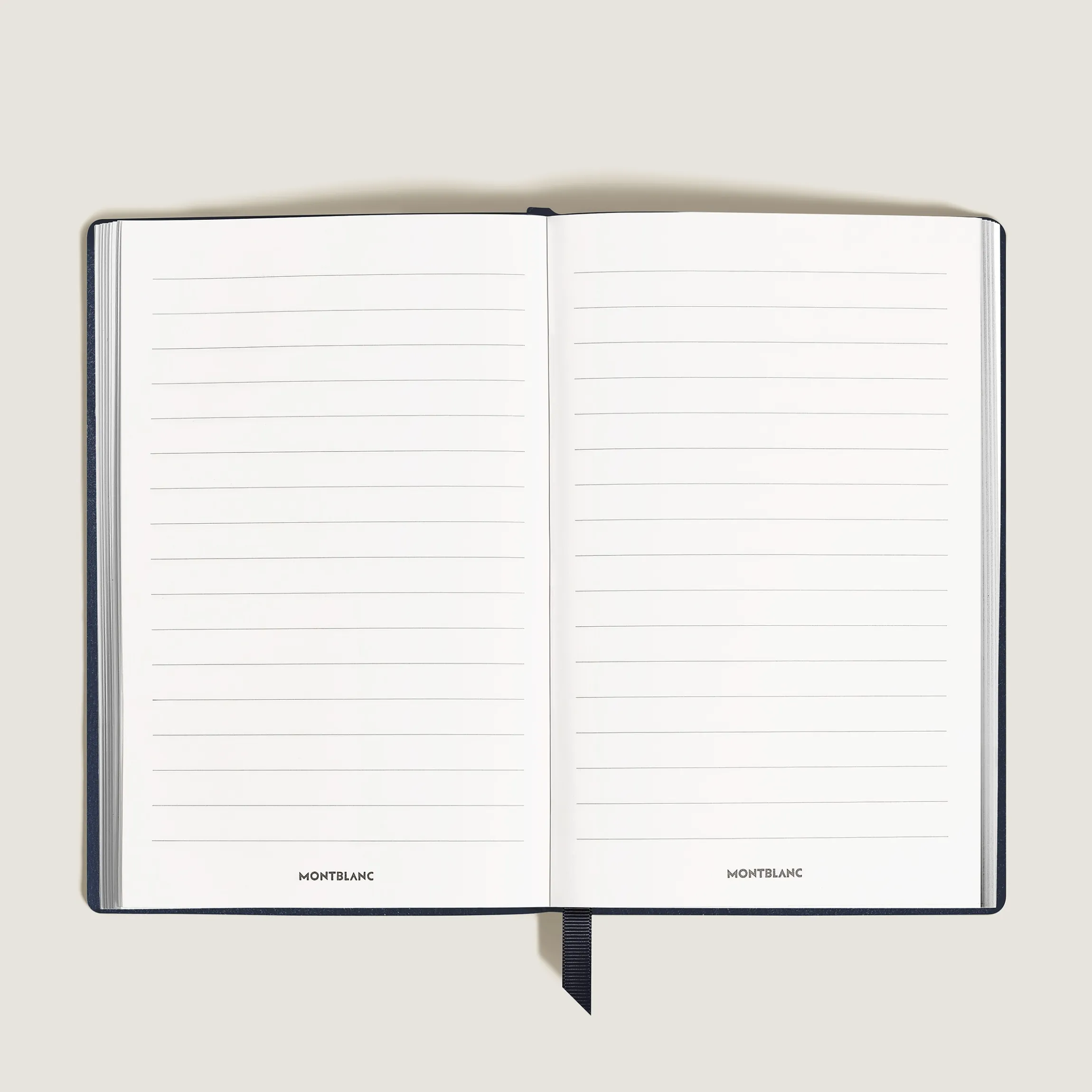 Notebook Large, Saffiano Leather, Blue - Lined Pages
