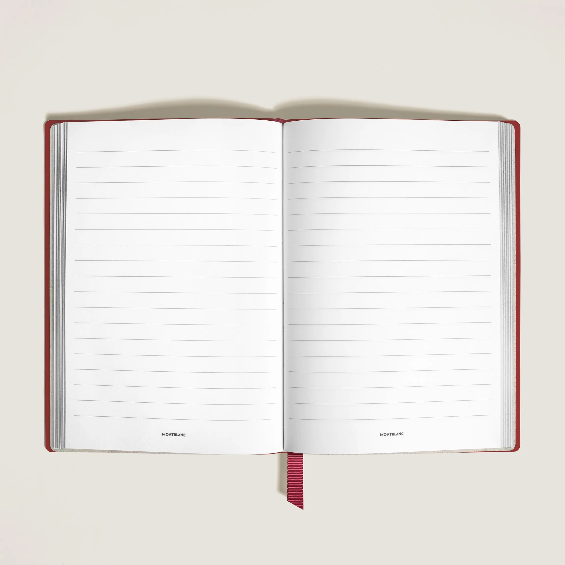 Notebook Medium, Brick Red Leather, Red, Lined Pages
