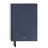 Notebook Medium, Saffiano Leather, Blue - Lined Pages