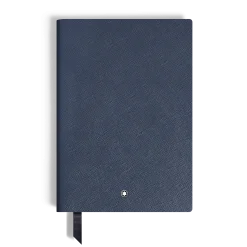 Notebook Medium, Saffiano Leather, Blue - Lined Pages