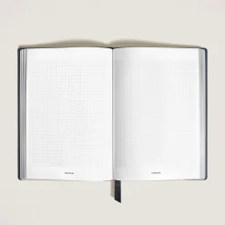 Notebook Medium, Saffiano Leather, Blue - Squared Pages