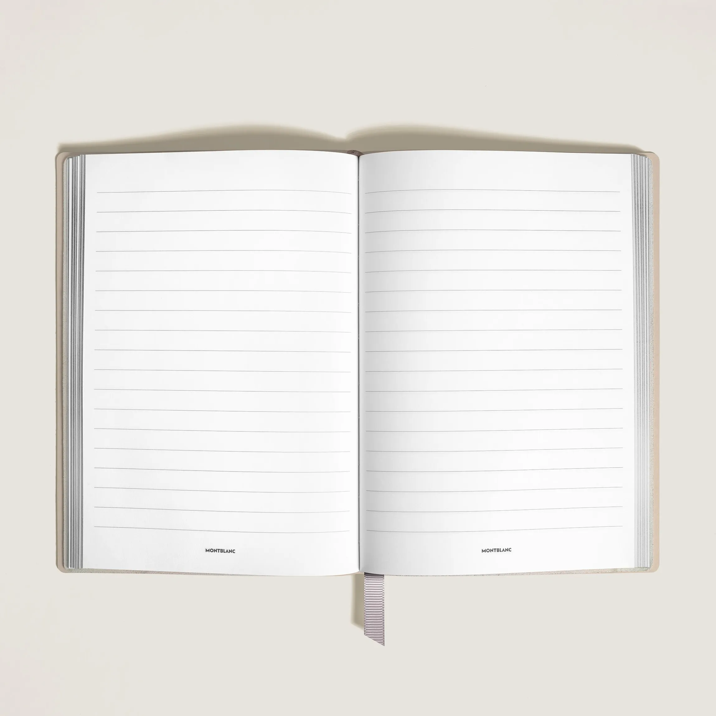 Notebook Medium, Saffiano Leather, Cloudy Beige - Lined Pages