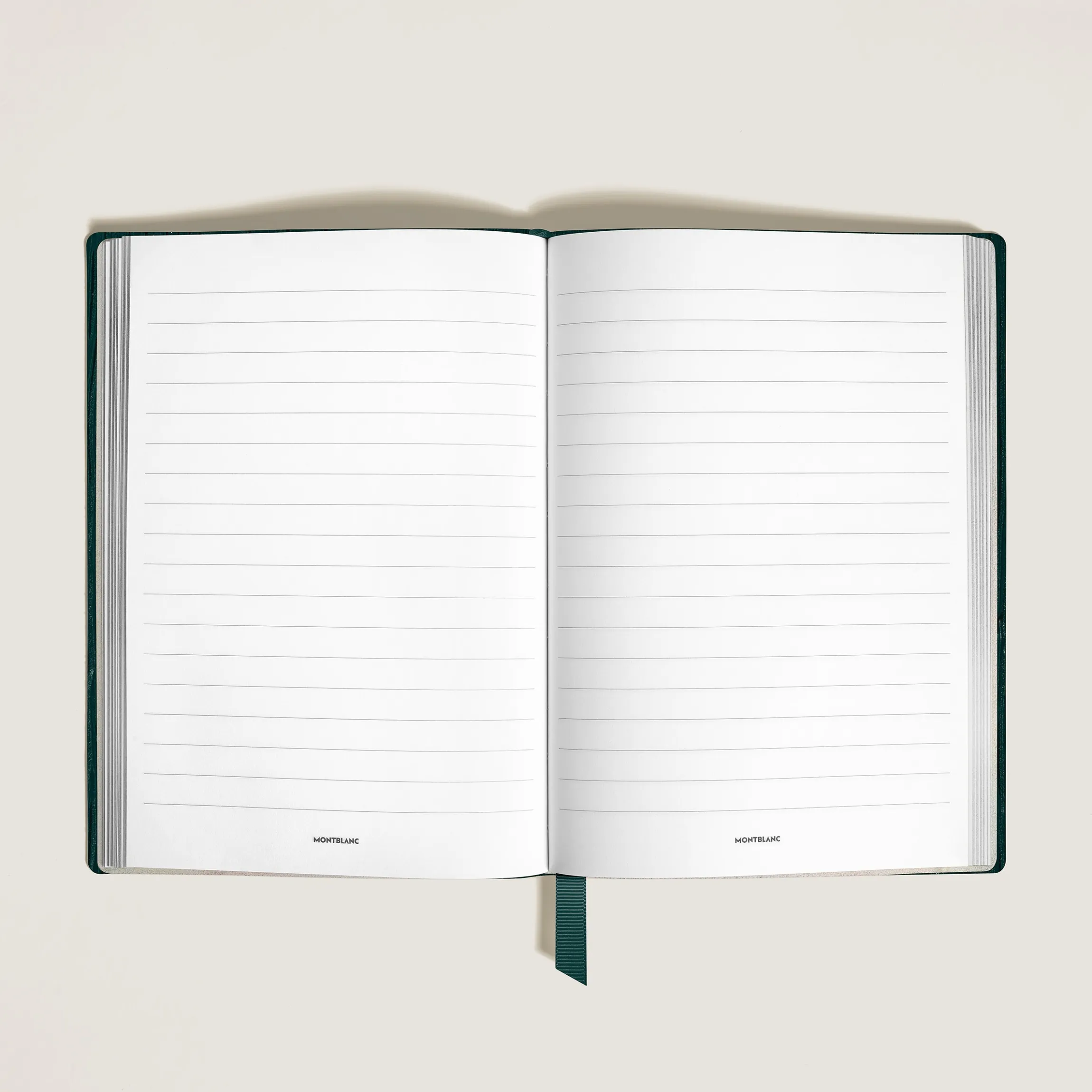 Notebook Medium, Saffiano Leather, British Green - Lined Pages