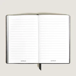 Notebook Small, Croco-Embossed Leather, Black - Lined Pages