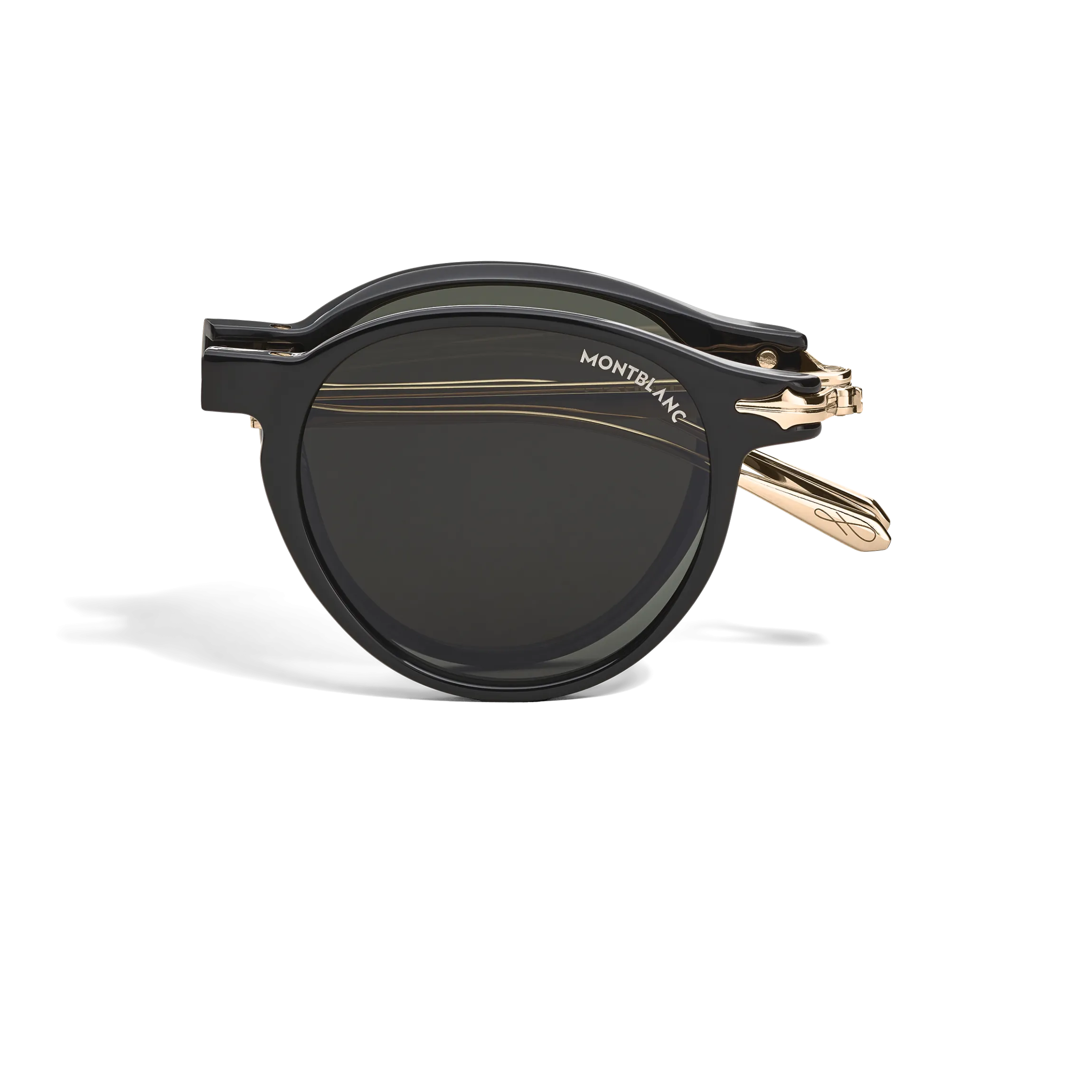 Oval foldabale Sunglasses with Black Coloured Injected Frame