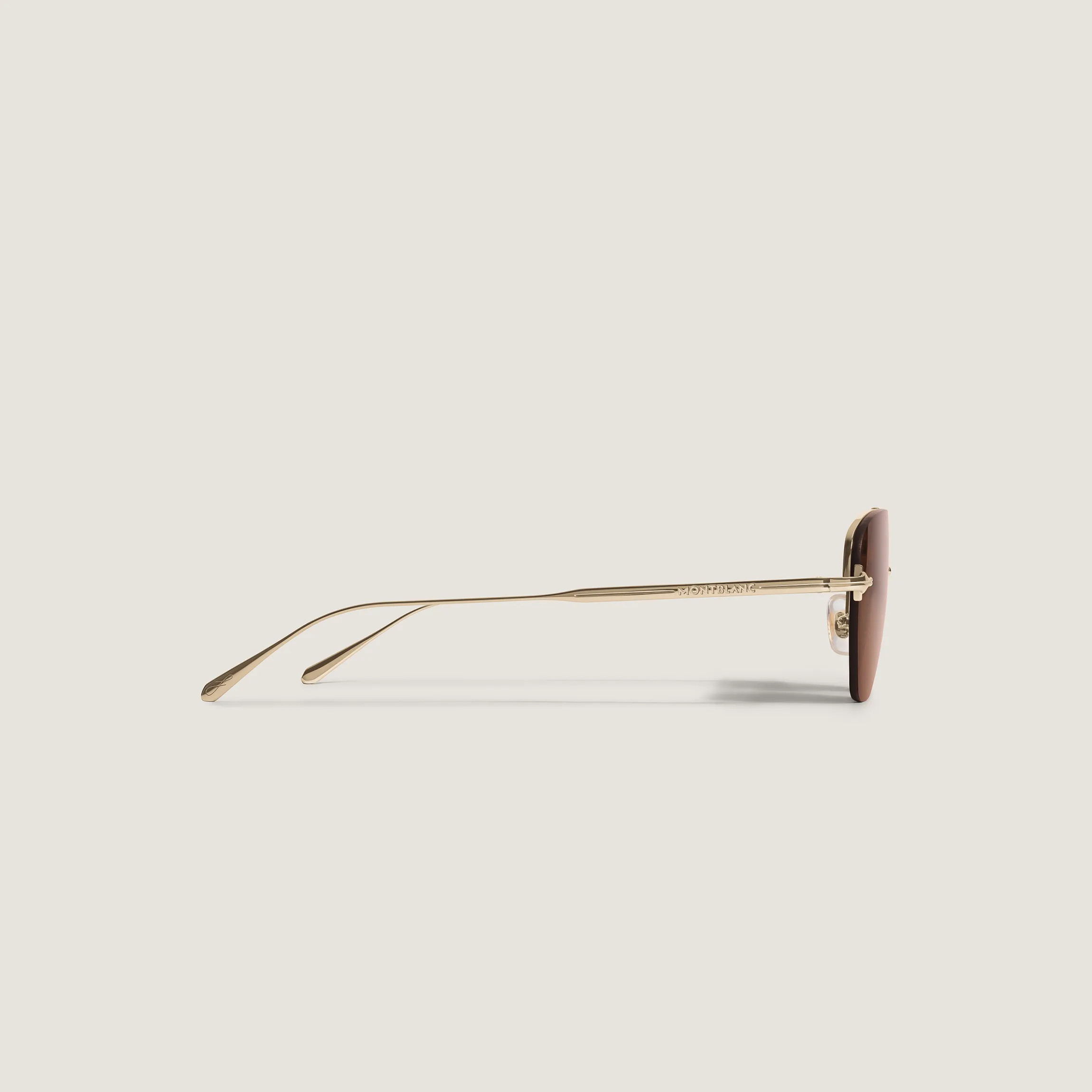 Oval Sunglasses with Gold Coloured Metal Frame