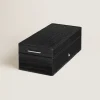 Pen Box, Croco-Embossed Leather, Black