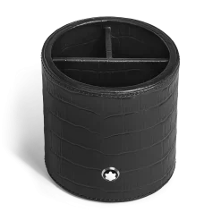 Pen holder, Croco-Embossed Leather, Black
