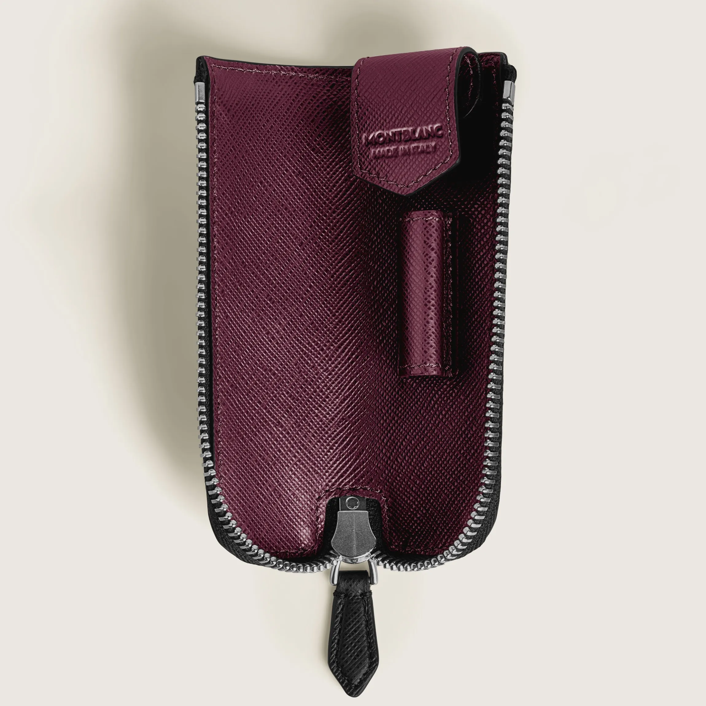 1-Pen Pouch Heritage Rouge Et Noir Baby in Sartorial Leather
