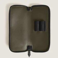 2-Pen Pouch with zip in Extreme Leather