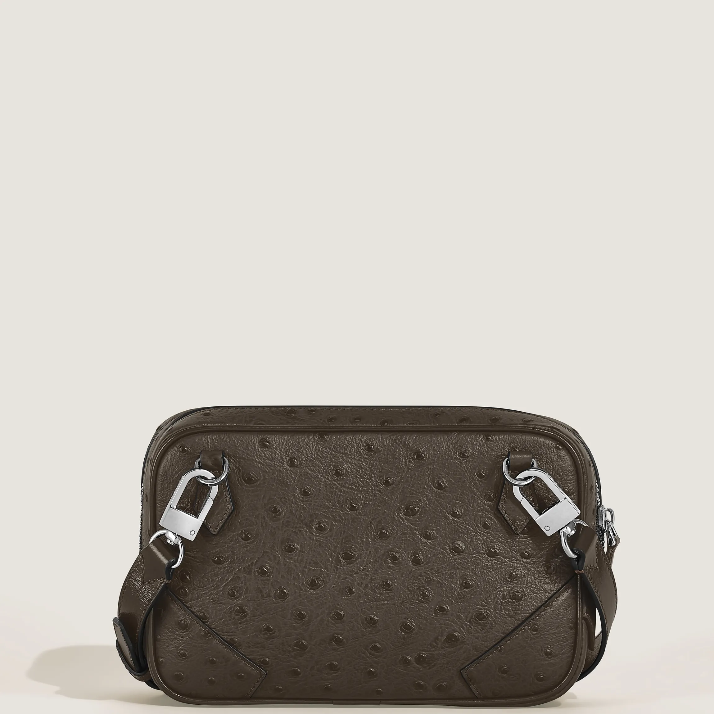 Printed ostrich mini crossbody