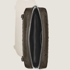 Printed ostrich mini crossbody