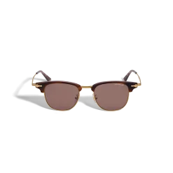 Rectangular Sunglasses Gold Coloured Metal Frame