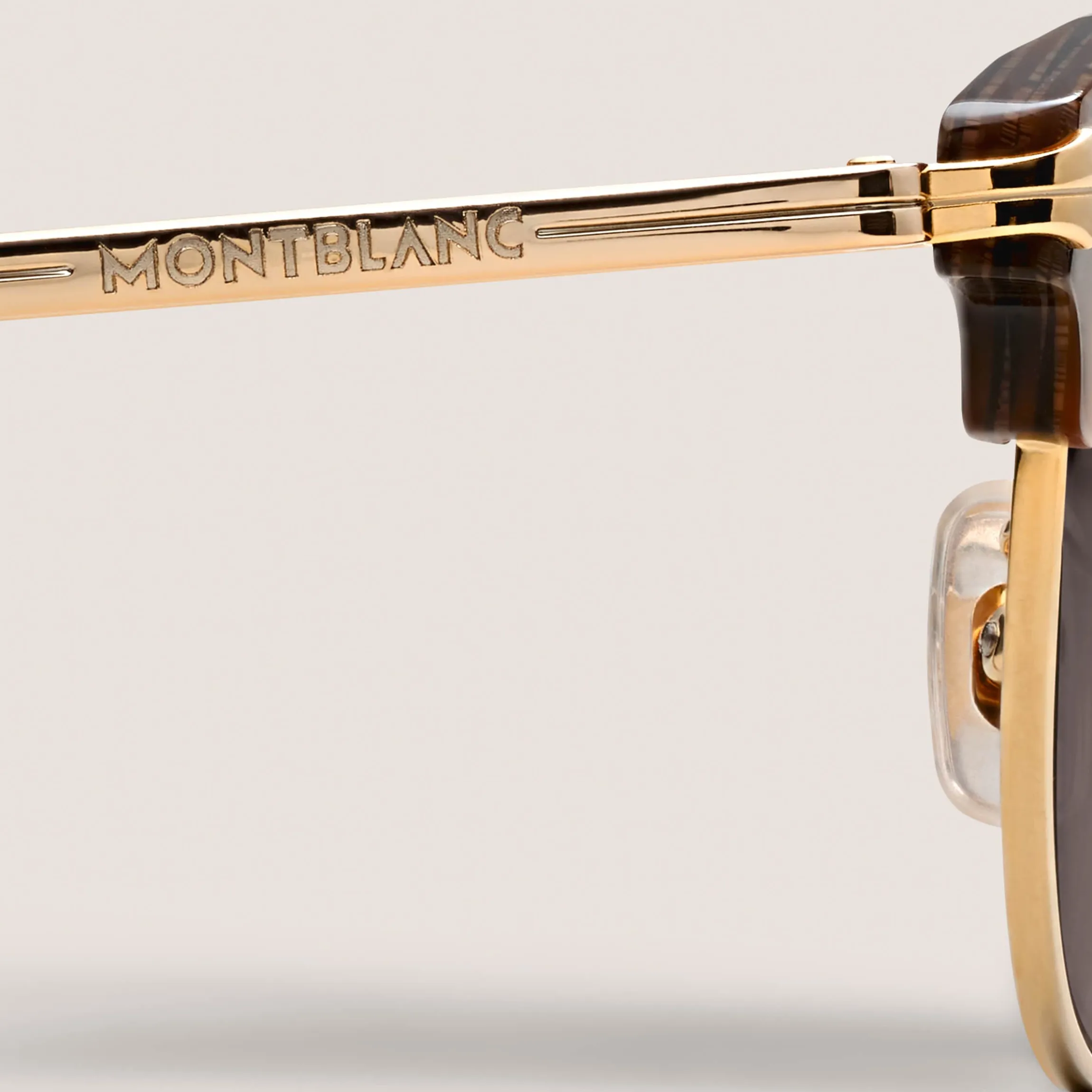 Rectangular Sunglasses Gold Coloured Metal Frame