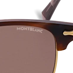 Rectangular Sunglasses Gold Coloured Metal Frame