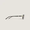 Rectangular Sunglasses with Black Metal Frame