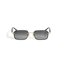 Rectangular Sunglasses with Black Metal Frame