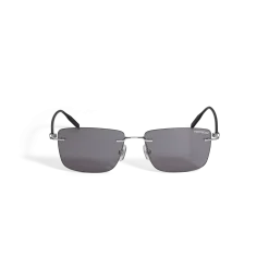 Rectangular Sunglasses with Silver Col Metal Frame