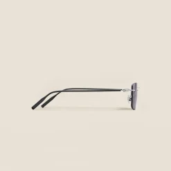 Rectangular Sunglasses with Silver Col Metal Frame