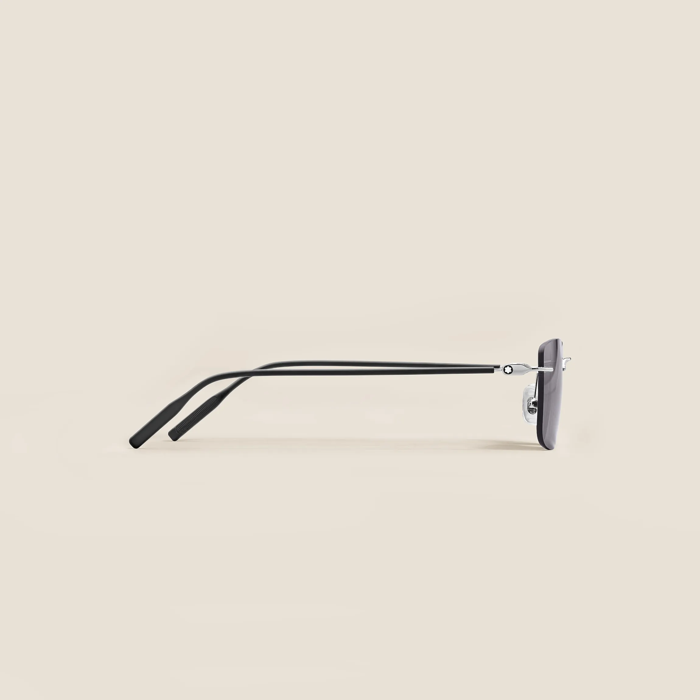 Rectangular Sunglasses with Silver Col Metal Frame